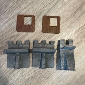 Vintage Schleich Grey Castle Wall Pieces